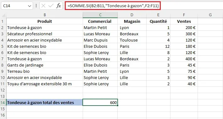 formule de base SOMME.SI figure 1